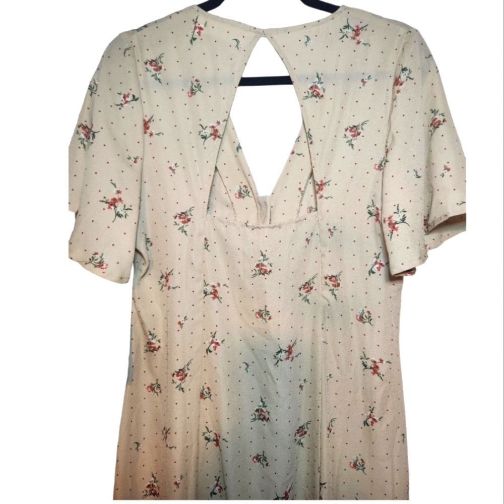 Superfoxx Floral Open Back Midi Dress Size L Summer - Picture 8 of 9